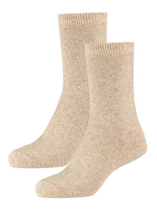 CAMANO Cosy Wool Bed Socks nature-meliert