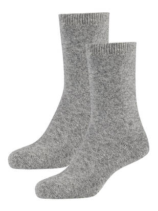 CAMANO Cosy Wool Bed Socks hellgrau-meliert
