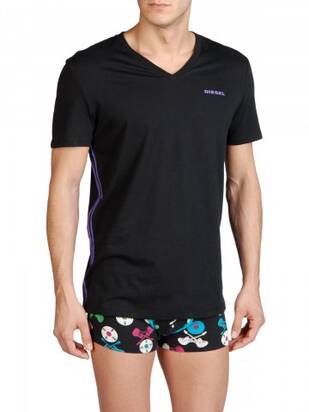 DIESEL Loungewear-T-Shirt Mark schwarz/violett
