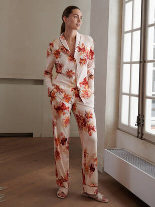 HANRO Eleni Pyjama lang poured-blossoms