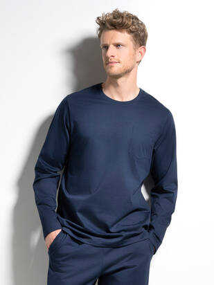 ISA Loungewear Langarm-Shirt dunkelblau