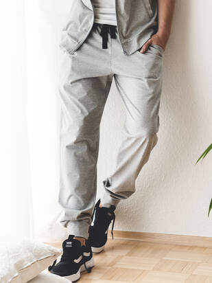 ISA Loungewear Pant mit Bündchen lang grau-meliert