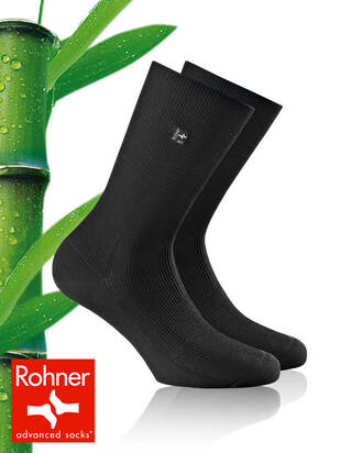 ROHNER Platin Bambus Socke schwarz