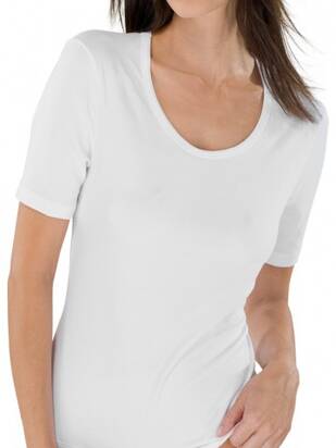SCHIESSER Damen Shirt 1/2 Arm pima cotton 95/5 weiss