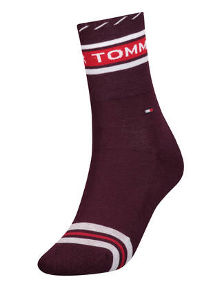 TOMMY HILFIGER Women Logo Socks bordeaux