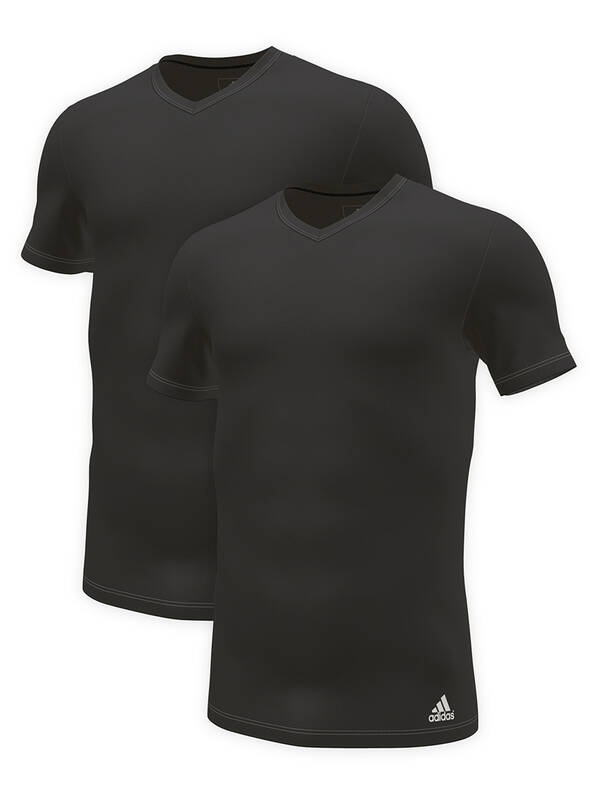 ADIDAS Cotton Stretch T-Shirt 2erPack schwarz
