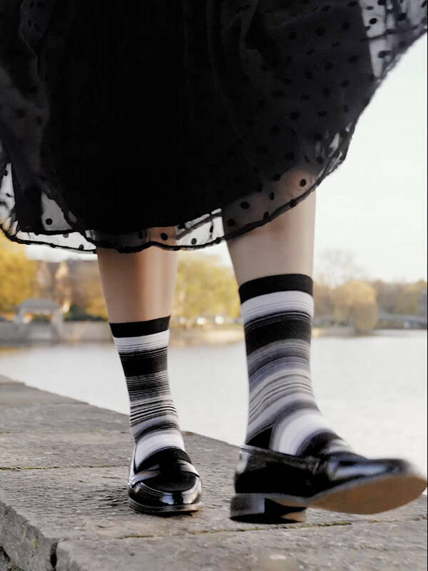 BURLINGTON Socken Stripe schwarz