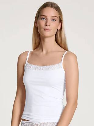 CALIDA Natural Comfort Lace Spaghetti-Top weiss