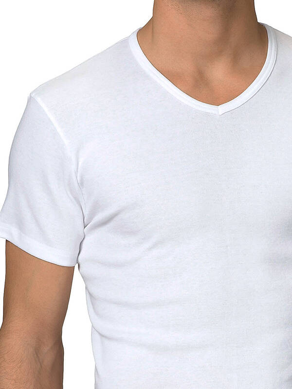 CALIDA Cotton 1:1 V-Shirt weiss
