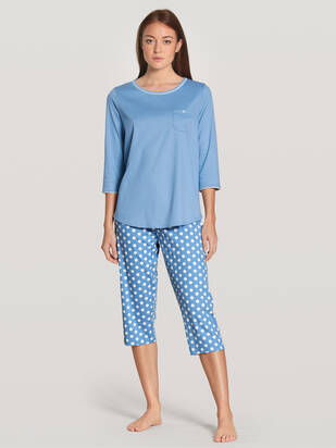 CALIDA Sweet Dreams Pyjama 3/4 allure-blau
