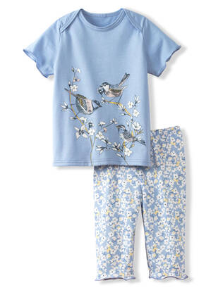 CALIDA Mini Girls Pyjama Millefleur milky-blau
