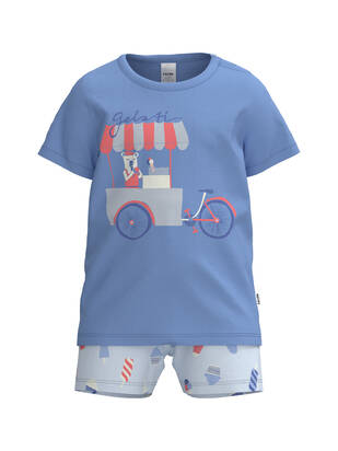 CALIDA Mini Girls Pyjama Toddlers Ice Cream vista-blau