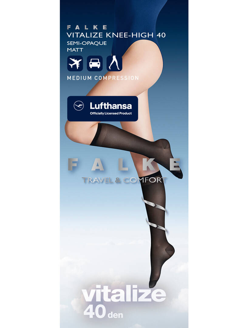 FALKE Travel & Comfort Vitalize Kniestrumpf 40 DEN schwarz Fashion -  Underwear-Shop