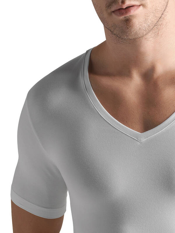 HANRO Cotton Superior V-Shirt weiss