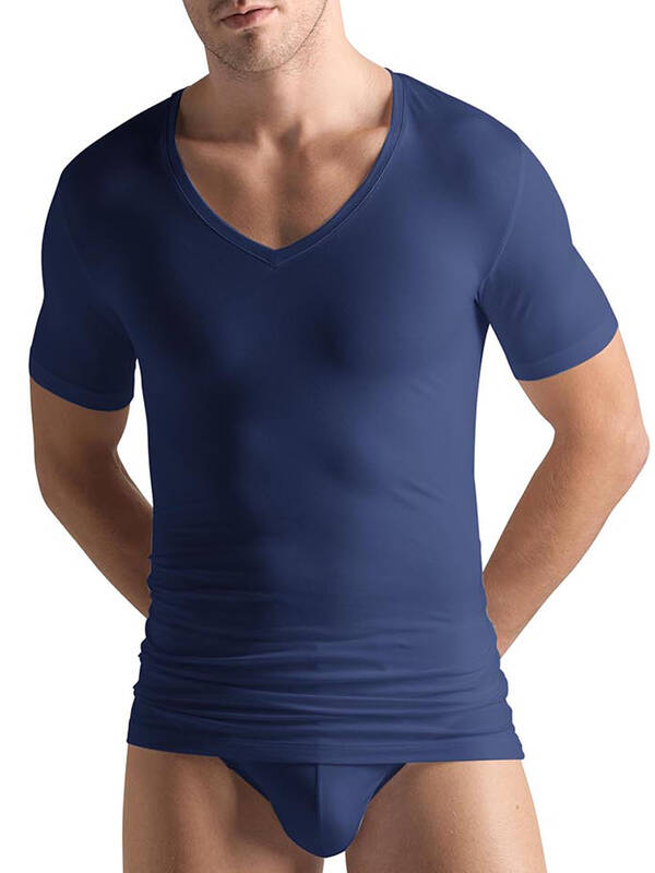 HANRO Cotton Superior V-Shirt midnight navy