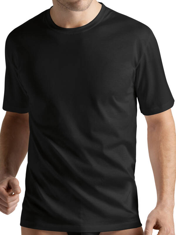 HANRO Cotton Sporty Tshirt kurzarm schwarz