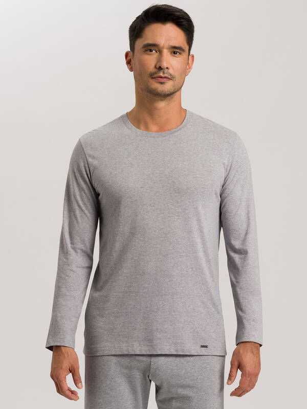 HANRO Living Shirt langarm grey-melange