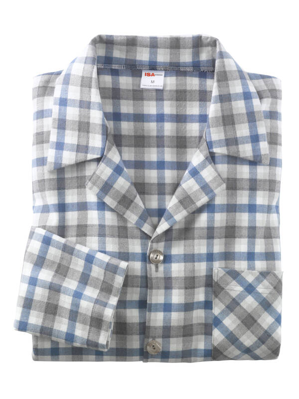 ISA Flannel Pyjama buttoned kobalt