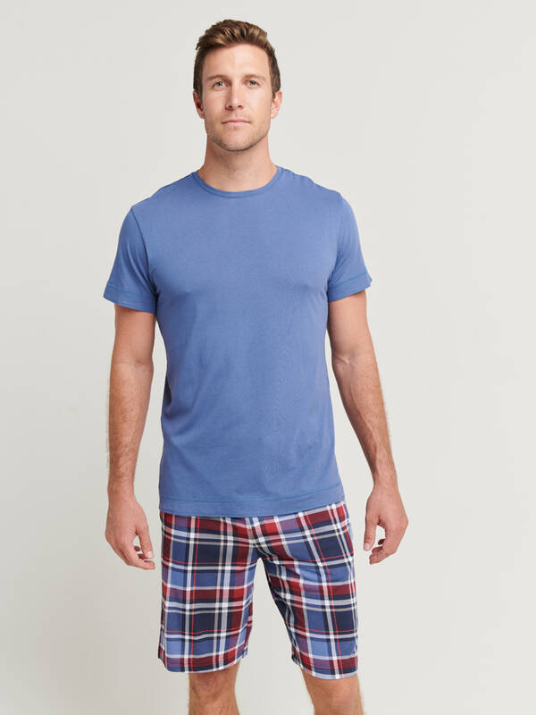 JOCKEY Night & Day Pyjama kurz blue-check
