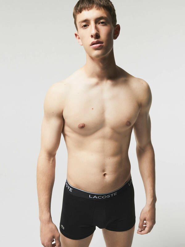 LACOSTE 3erPack Casual Boxer Trunk black
