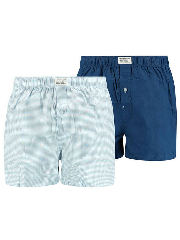 LEVIS 2erPack Gingham Check Woven Boxer ligth-blue