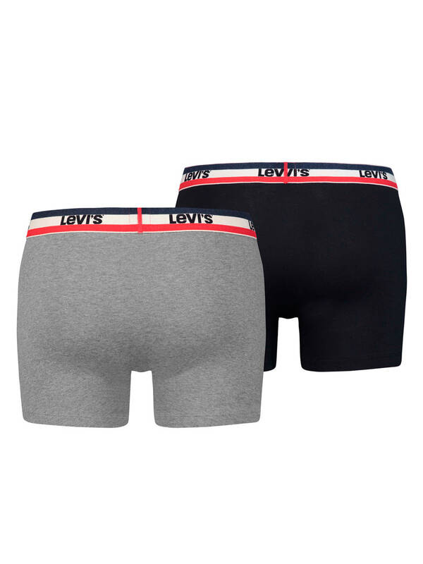 LEVIS Sportswear Logo BoxerBrief schwarz/grau-meliert