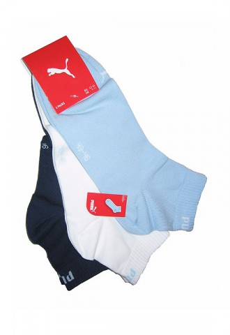 PUMA 3erPack Quarter Socks unisex blau/weiss