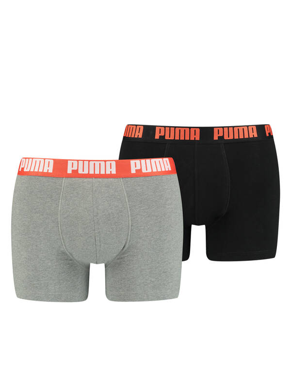 PUMA 2erPack Basic Boxer grey-mélange/black
