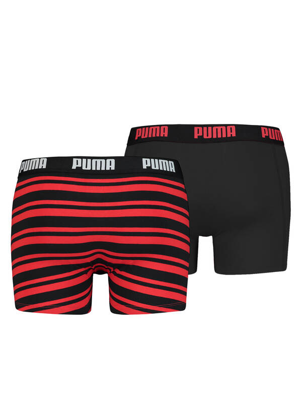 PUMA 2erPack Heritage Stripe Boxer red/black