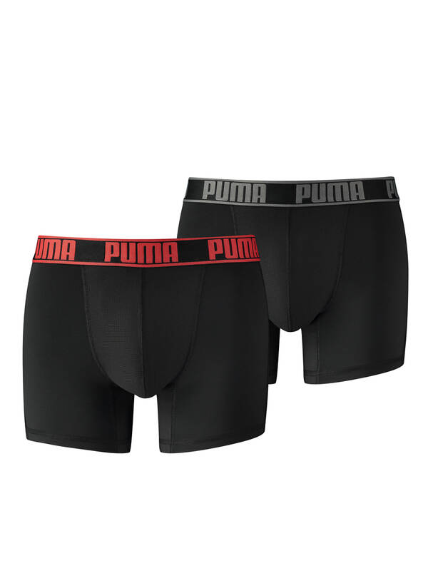 PUMA 2erPack Active Boxer black/red