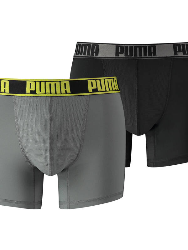 PUMA 2erPack Active Boxer grey/yellow