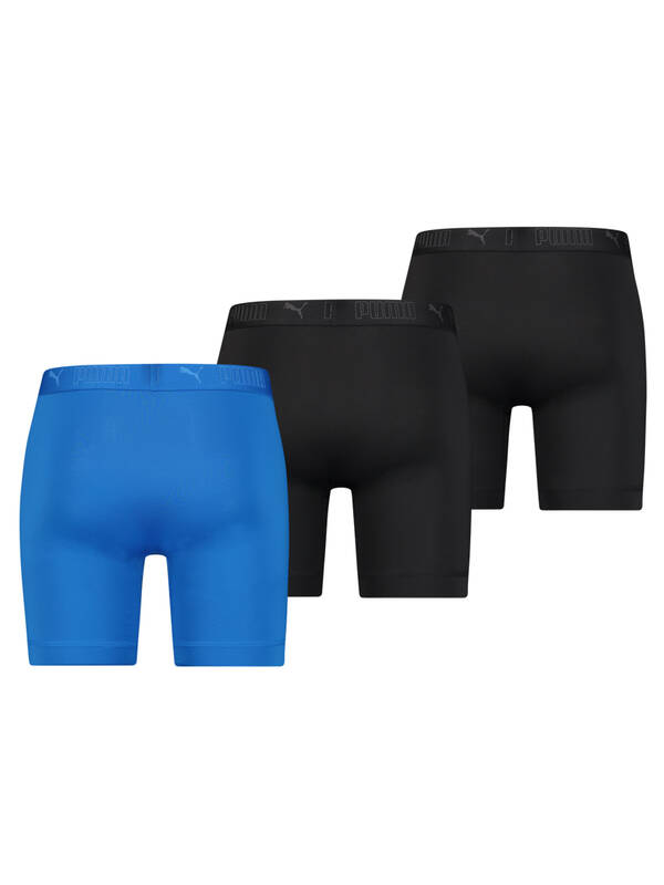 PUMA 3erPack Sport Microfiber Long Boxer blue/black