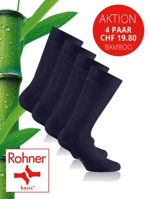 ROHNER Bambus Socken 4erPack marine