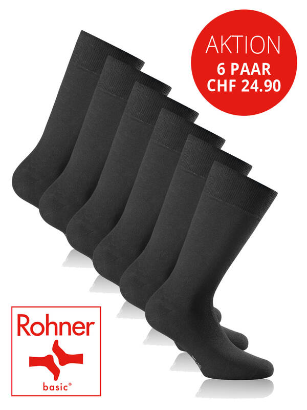 ROHNER Socken 6erPack Promotion schwarz