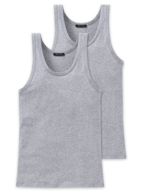 SCHIESSER Authentic 2erPack Athletic-Shirts grau-meliert