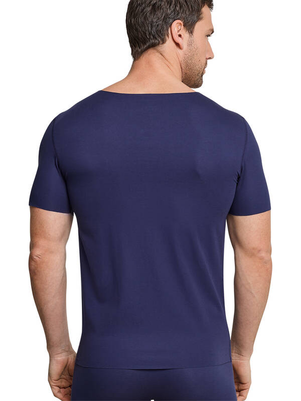 SCHIESSER Tshirt V-Neck LaserCut blau