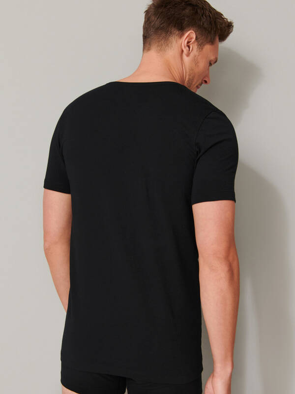 SCHIESSER 2erPack Shirt V-Neck Organic Cotton 95/5 schwarz