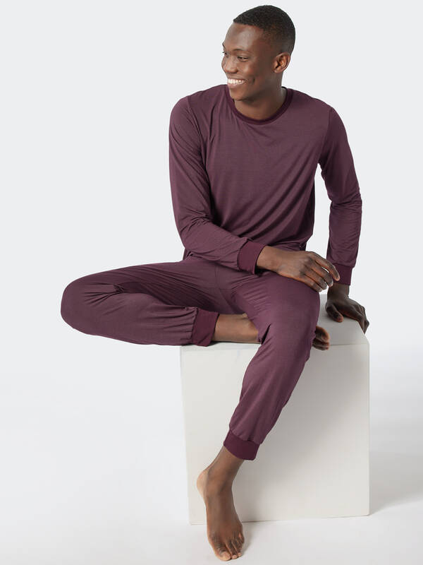 SCHIESSER Pyjama Modal burgund