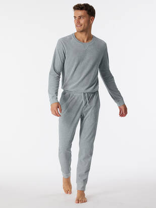 SCHIESSER Pyjama lang grau-mélange