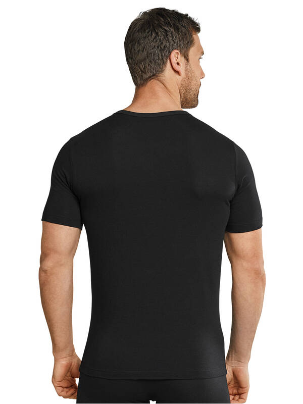 SCHIESSER Shirt V-Neck Pima-Cotton 95/5 schwarz