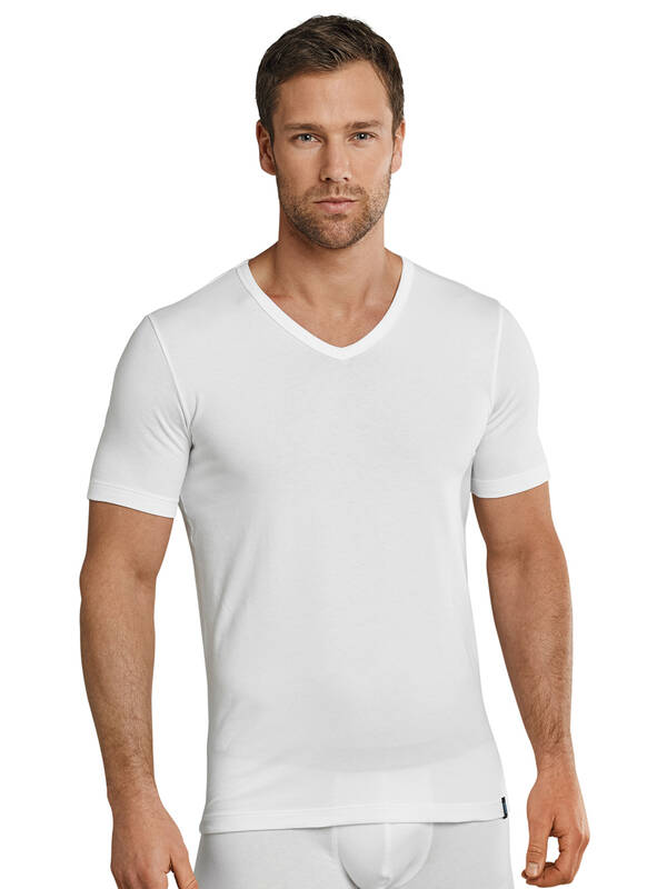 SCHIESSER Shirt V-Neck Pima-Cotton 95/5 weiss
